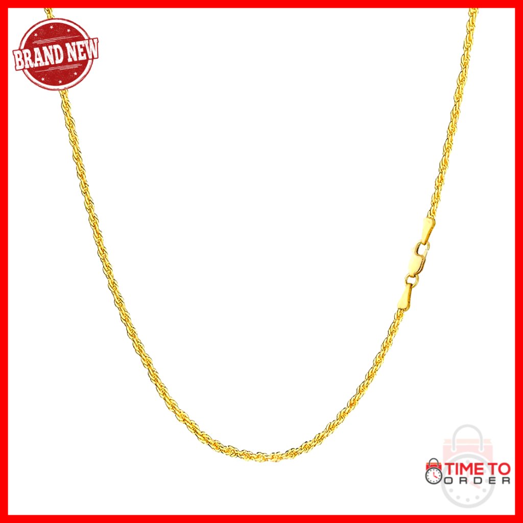 14k Gold Rope Chain Necklace Lobster Clasp 16 Inch Unisex